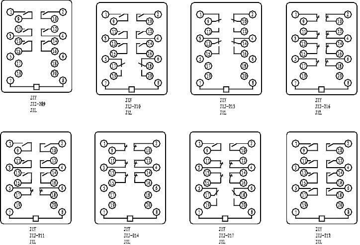 JZY-206中間繼電器接線圖圖