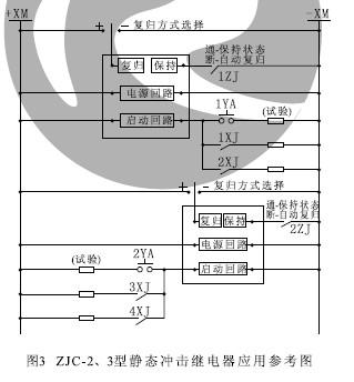 ZJC-2、ZJC-3型靜態(tài)沖擊繼電器應(yīng)用參考圖