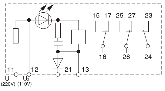 RDJS-D跳閘回路監(jiān)視繼電器內(nèi)部接線圖