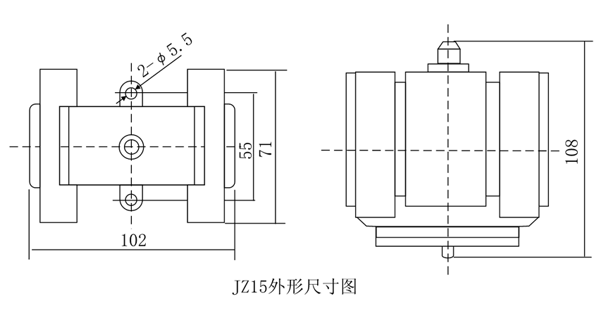 JZ15-62外形及開孔尺寸圖