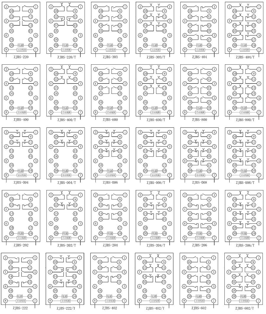 ZJBS-202/T內部接線圖