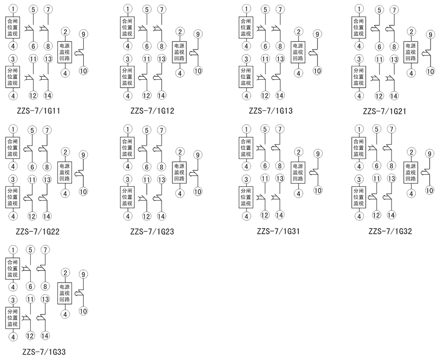 ZZS-7/1G31內(nèi)部接線圖