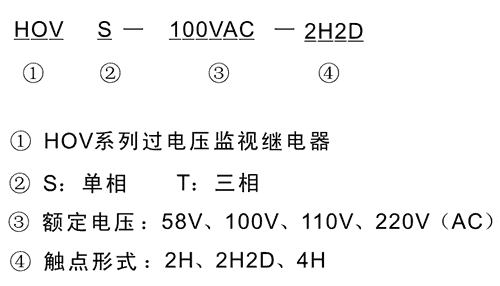 HOVT-58VAC-2H2D型號及其含義