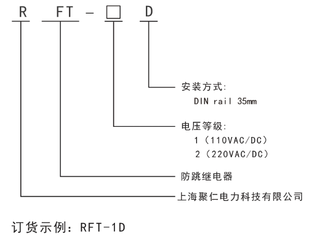 RFT-D系列防跳繼電器型號及含義